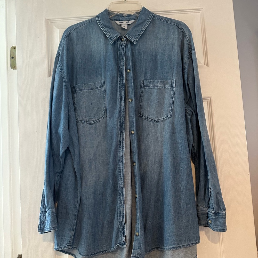 Old Navy Light Blue Denim Shirt